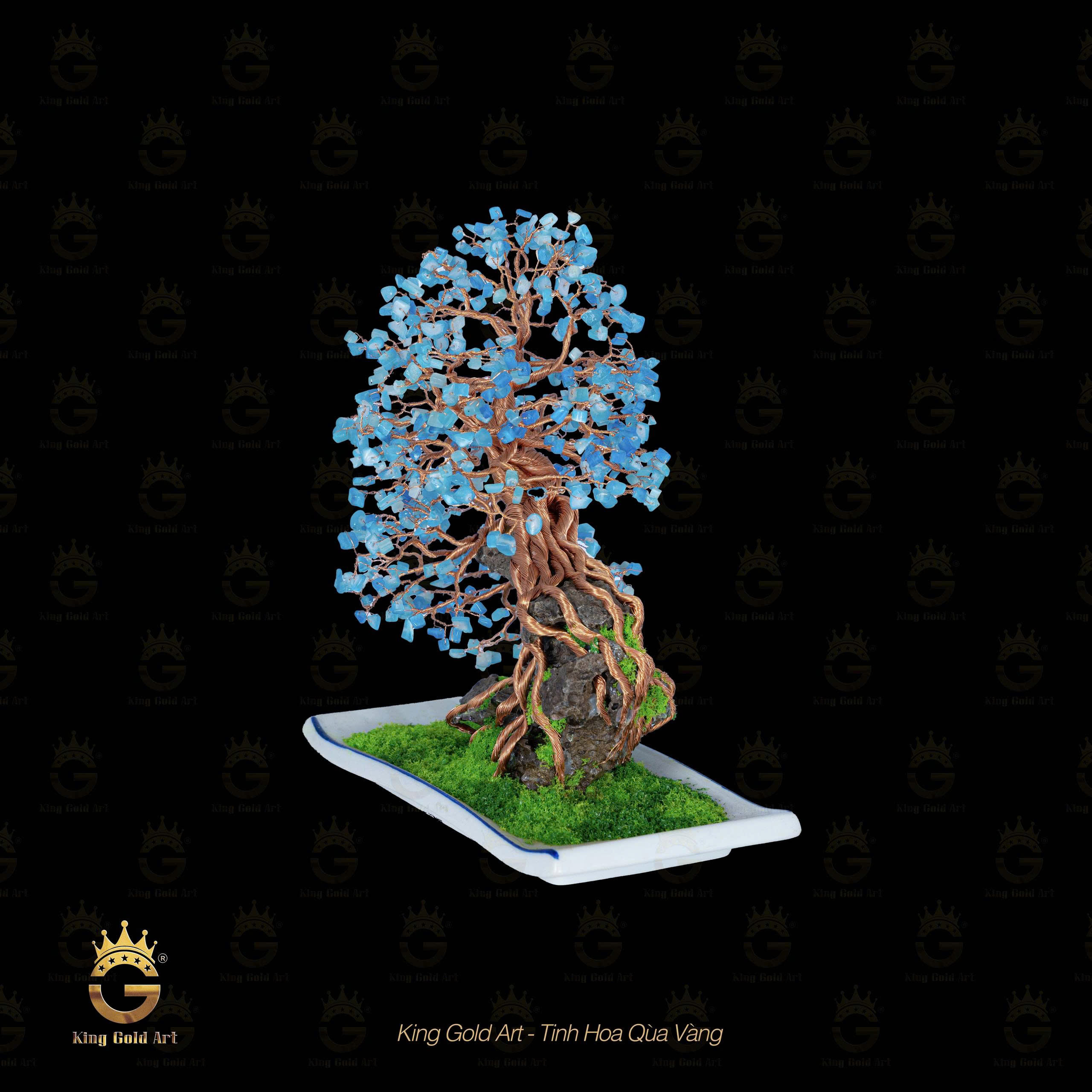 Bình bon sai thân đồng đỏ để bàn mẫu 5